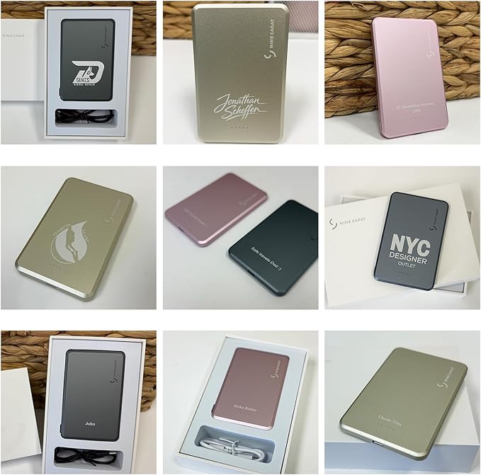 Custom Engraving Power Bank 5000mah,Customized Portable Charger with Name,Logo,Picture,Gift for Employees,Clients(Space Gray)
