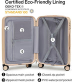 Hanke 20 Inch Carry On Luggage 22x14x9 Airline Approved Lightweight PC Hard Shell Suitcases with Wheels Travel Luggage Rolling Suitcase Travel Luggage Bag for Weekender（Cuba Sand）