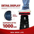 Portable Collapsible Stool - 4 Pillars Large Weight Capacity Travel-Friendly Folding Stool, Easy to Use Lightweight Telescoping Seat for Outdoor Activities, Camping & Hiking (Red)