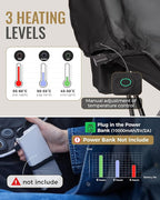 KingCamp Heated Oversized XL Camping Chair, Heavy Duty 500lbs Folding Couch for Adults, Padded Large Comfortable Sofa Seat 3 Heat Levels with Cooler Bag for Outdoor Sports Fishing Lawn, Black/Grey