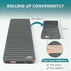 Self Inflating Sleeping Pad with Electric Pump, 4" Ultra-Thick Memory Foam Camping Pad with Pillow, 9.5 R-Value Insulated Camping Mattress, Grey