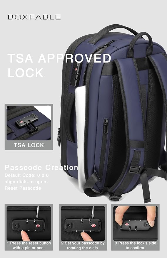 Vacuum Seal Travel Backpack 45L with Pump - Expandable Air Compression System, Water-Resistant Business TSA Lock, Laptop Backpack, Carry-On Suitcase Luggage, Gifts for Men