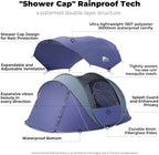 4/6 Person Easy Pop Up Tent, Waterproof, Automatic Setup,2 Doors-Instant Family Tents for Camping, Hiking & Traveling