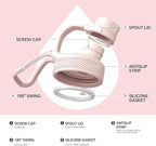 IDEUS Insulated Stainless Steel Water Bottle with 2 Leak-Proof Lids, Thermal Water Flask for Hiking Biking, 18oz, Light Pink