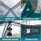Camping Tents 4/6 Person Pop Up Instant Tent - Setup in 60s for Family Camping, Windproof Design, Family Cabin Tent with Rainfly & Backpack Carry Bag