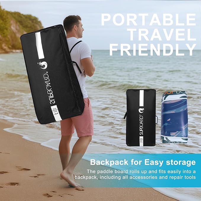 Inflatable Stand Up Paddle Board - 10.5' x 32" Adults & Youth of All Skill Levels, Non-Slip Deck SUP with Paddle, Pump, Backpack & Repair Kit, Ideal for Yoga, Fishing, Lake & River