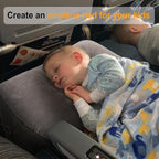 Maliton Inflatable Travel Foot Rest Pillow, Kids Airplane Bed, Adjustable Height Leg Pillow for Air Travel, Make a Flat Bed for Kids and Toddlers, Great for Airplane, Train, car（Grey, 1 Pack）