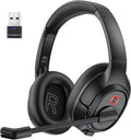 EKSA Wireless Headset with Mic for Work, Bluetooth 5.0 Headset with AI-Powered Noise Cancelling Microphone - Bluetooth Wireless Headphones with Mic for Work/PC/Laptop/Computer/Office/Zoom