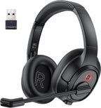 EKSA Wireless Headset with Mic for Work, Bluetooth 5.0 Headset with AI-Powered Noise Cancelling Microphone - Bluetooth Wireless Headphones with Mic for Work/PC/Laptop/Computer/Office/Zoom