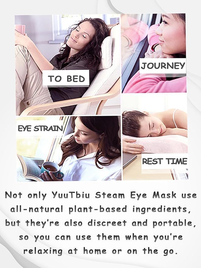 Disposable Steam Eye Mask 9 Pack - Heated Eye Compress for Dry Eyes & Puffiness Relief, Travel Essentials Sleeping Mask for Airplane, Relaxing Gift for Women, Men