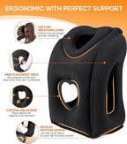 Sunany Travel Pillow, Upgraded Plane Pillow for Long Flights, Inflatable Neck Pillow Used for Airplanes,Cars,Buses,Trains,Office Napping with Eye Mask,Earplugs (Black)
