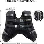 Weighted Vest Women with Pocket, 5 10 15 20 25 30 lbs Weighted Vest for Men, Weight Vest with Reflective Strips Adjustable Buckle Straps for Walking Running Strength Training Cardio Workout