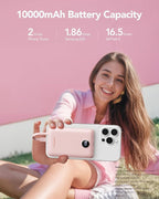 Mini Portable Charger with Built-in Cables 22.5W Fast Charging Power Bank USB-C Small Battery Pack 10000mAh Travel Essential Slim Battery for iPhone 17/16/15/14, Samsung 25/24, and More