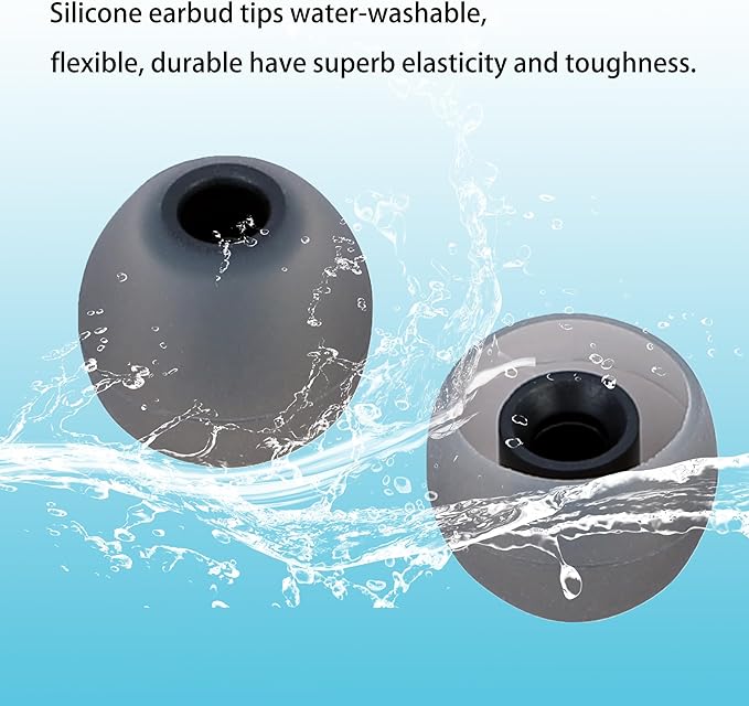Silicone Replacement Earbud Tips Earbud Covers Eartips Fit Most in-Ear Earbuds(Inner Hole 3.8mm -5.1mm) Headphone Earbuds Rubber Tips 18 Pairs S M L