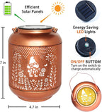 Gnomes Solar Lanterns Outdoor Waterproof Hanging Solar Lights Gnomes Gifts for Women Men Mom Metal Decorative LED Outdoor Lanterns for Patio, Lawn, Landscape, Garden Decor, Yard Decorations
