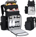 Backpack Cooler, 40 Cans Soft Leak Proof Picnic Backpack, Hanke Portable 2 Insulated Compartments Cooler Backpack Water Resistant for Lunch Beach Travel Camping Picnic Hiking (Black)