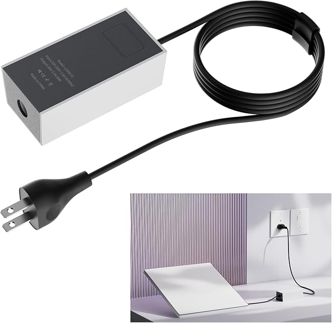 Starlink Mini Power Supply, 60W Starlink Mini Power Adapter AC Charger Wall Plug Steady 30V/2A with 1.8M Extension Cable Compatible with 150FT DC Power Cable