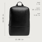 Nordweg Nomad Leather Laptop Backpack NW089A – Lightweight Daypack for Work & Travel – Fits Laptops up to 15.6” (Black)