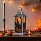 Halloween Decorations Outdoor,Halloween Hanging Decorations,Solar Lantern,Decor for Home Outside Porch Garden Yard Lawn Party Decorations（Bat Pumpkin Castle）