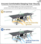 ONETIGRIS SUPRANUBIS Camping Cot, Height Adjustable with Cot Leg Extenders, Strong Support 330lbs, Lightweight Comfortable Folding Bed for Camping, Hiking, Travel, Truck, Beach, Office Nap