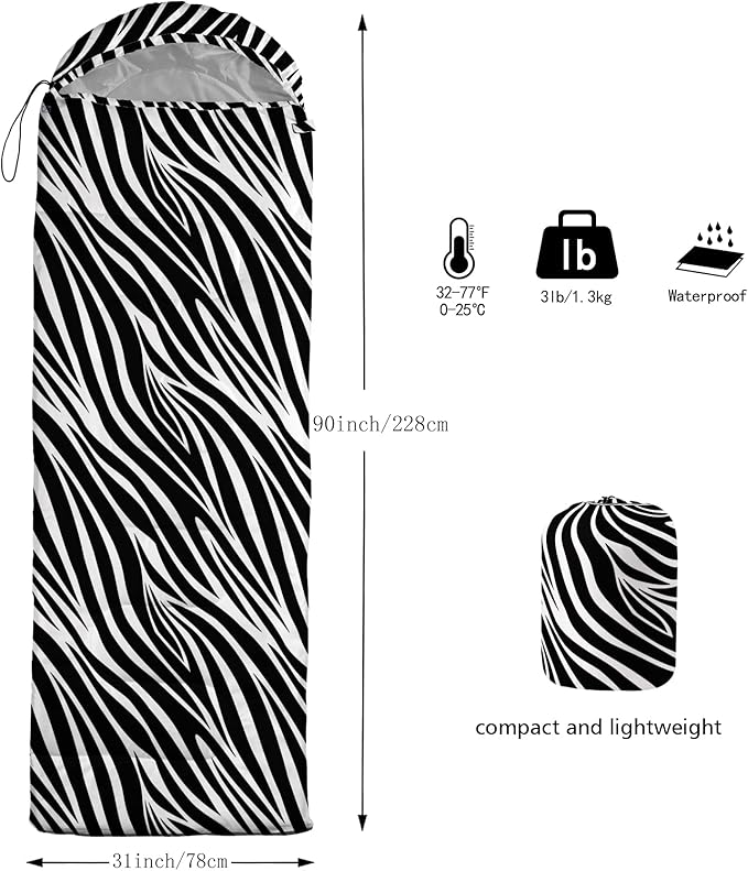 QOOMO Animals Camping Sleeping Bags,3 Season Warm & Cool Weather,Lightweight,Waterproof Sleeping Bags for Adults & Kids,Traveling,and Outdoors,Camping Gear Equipment