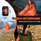 Frelaxy Emergency Sleeping Bag 1-Pack/2-Pack, Extra-Thick Compact Survival Bivy with Whistle, Storage Pouch, and EVA case, Perfect for Survival Kits (Orange - 1 Pack)