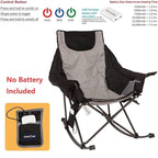 SUNNYFEEL Oversized Heated Camping Chair 2 Pack, Folding Rocking Camping Chairs with Luxury Padded Recliner,Carry Bag, 300 LBS Heavy Duty for Lawn/Outdoor/Picnic/Patio, Portable Rocker Camp Chair