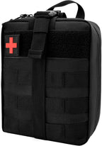 Survival First Aid Kit, MOLLE Medical Pouch Tactical First Aid Kit for Home, Car, Hiking, Travel, Camping, Black