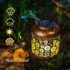 Sunflower Solar Lanterns Outdoor Waterproof Hanging Solar Lights Sunflower Gifts for Women Men Mom Metal Decorative LED Outdoor Lanterns for Patio,Lawn,Landscape, Garden Decor, Yard Decoration