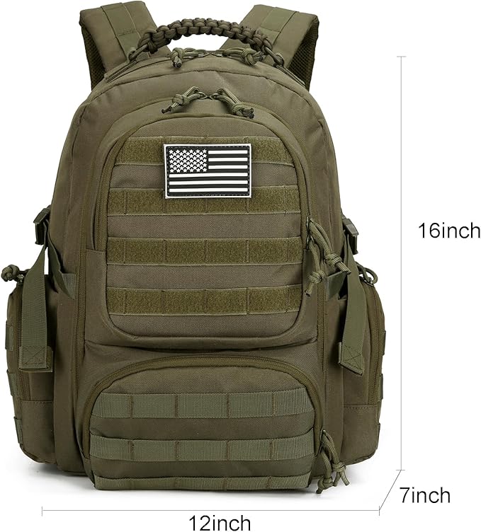 30L Military Tactical Backpack for Men 3 day Assault Pack Molle Daypack Army Hiking Rucksack (Army Green)