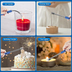 2 Pack Electric Candle Lighter Flameless Arc Windproof Flexible Long Neck USB Rechargeable Lighter for BBQ Grill Fireworks Camping.(Blue)