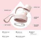 IDEUS Insulated Stainless Steel Water Bottle with 2 Leak-Proof Lids, Thermal Water Flask for Hiking Biking, 24oz, Light Pink