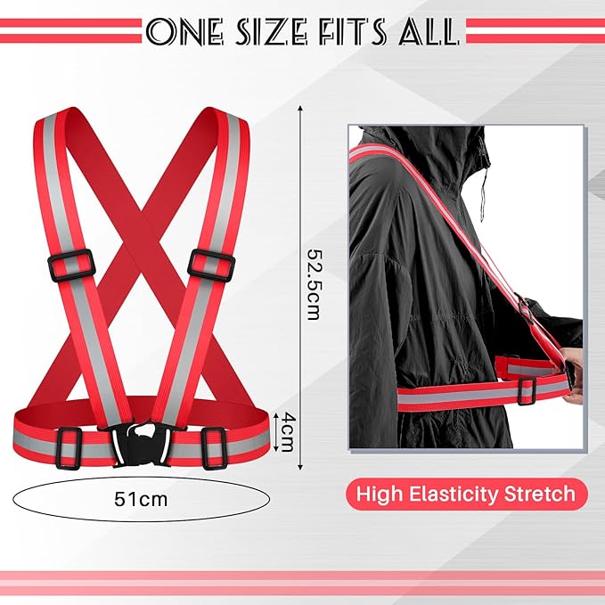 Hercicy Reflective Running Vest Reflective Running Shirt with Safety Straps High Visibility Construction Vest for Night Cycling Hiking Jogging Dog Walking