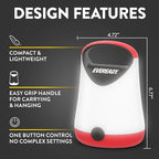 Eveready LED Camping Lantern X-250, Bright Tent Lights, Rugged Water Resistant LED Lanterns, 100 Hour Run-time, Red and Black