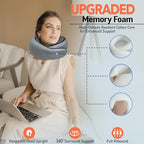 Travel Pillow | High-Density Memory Foam Pillow with 360° Surround Support. Ergonomically Designed. Ideal for Airplane Travel and Home Use.