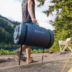 HEST Foamy Camping Mattress Pad - Memory Foam Portable Roll Up Sleeping Cot Mattress for All Adventures - Dual Layer Comfort & Support - No Pump Needed - Water-Resistant Design - Easy Carry Handle