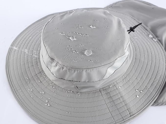 Home Prefer UPF 50+ Sun Hats for Men Women Wide Brim Fishing Hat with Neck Flap Summer Safari UV Protection Bucket Hat