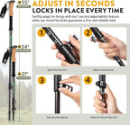 100% Carbon Fiber Trekking Poles by USA Brand - Ultra Strong Lightweight Collapsible Hiking Poles with Cork and EVA Foam Grips & Quick Adjustable Flip Locks