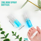 Zhehao 50 Pcs Mini Spray Bottles 2 ml Clear Glass Perfume Bottles Refillable Fine Mist Perfume Atomizer Portable Empty Sample Containers for Cleaning, Essential Oils, Travel (Clear Cap)