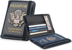 Coowayze Passport Holder Cover for Women Men, Leather US Passport Wallet Case with Vaccine Card Slot for Travel, RFID Passport Book Cover Travel Document Organizer Carrier