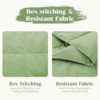 puredown® Lightweight Packable Couch Throw Soft Feather Down Throw Blanket for Indoor and Outdoor Use, 50"X70", Sage Green