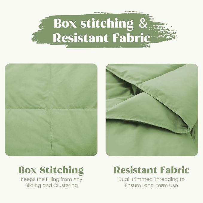 puredown® Lightweight Packable Couch Throw Soft Feather Down Throw Blanket for Indoor and Outdoor Use, 50"X70", Sage Green