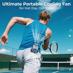 AMACOOL Portable Waist Fan Clip On, MAX 40H Work Time, 10000mAh Rechargeable Wearable Shirt Fan with Light, 16000RPM Powerful 5 Speed Belt Fans Personal Cooling Fans for Outdoor Jobsite Camping Travel