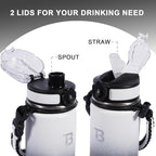 32oz Insulated Water Bottle with Straw Lid & Spout Lid & Paracord Handle, Stainless Steel Water Bottle Wide Mouth, Double Wall for Women Men Gym Fitness Outdoor