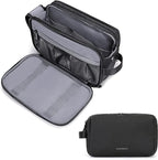 BAGSMART Toiletry Bag for Men, Travel Toiletry Organizer Dopp Kit Water-resistant Shaving Bag for Toiletries Accessories, Door Room Essentials,Black-large