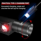 LED Headlamp Rechargeable Flashlight, 180°Wide Beam Red and White Light Head Lamp, 6 Modes Headlight, Lightweight and Waterproof Headlamps, Hiking, Camping, Outdoors, Work- Adults and Kids(H25B)