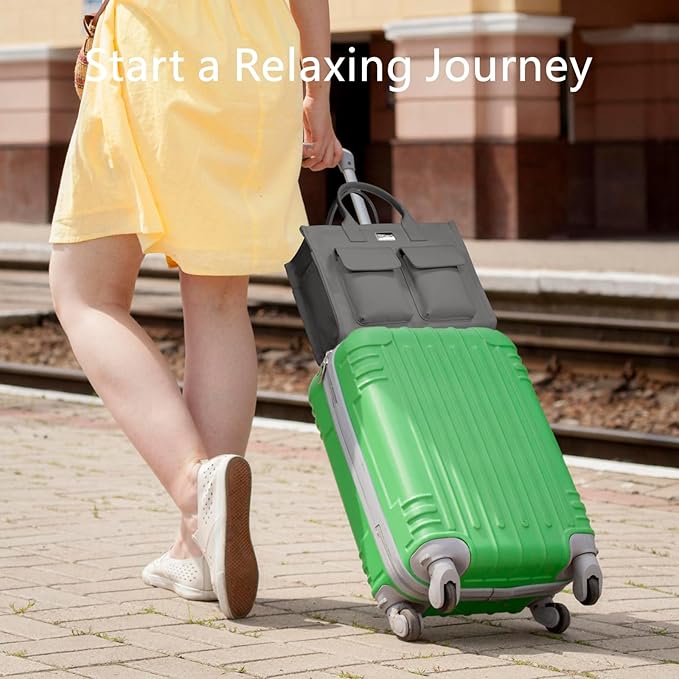 TOPDesign Heavy-Duty Canvas Tote Bag for Women, Adjustable Crossbody/Shoulder Handbag with 9 Pockets, Everything Tote