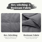 puredown® Upgraded Feather Down Throw Blanket – 12oz Enhanced Filling for Better Warmth & Comfort, Lightweight & Packable, 50" x 70", Gray