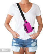 Peicees Small Crossbody Bag for Men Women Mini Sling Bag Travel Running Phone Daypack Cross Body Shoulder Bags, 2 Sizes, Small Rose