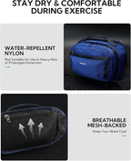 WATERFLY Fanny Pack Waist Bag: Large RFID Blocking Crossbody Bags with Multi-Pockets, Breathable Casual Anti-Theft Hip Pouch for Women Men Traveling Walking Hiking-Navy Blue